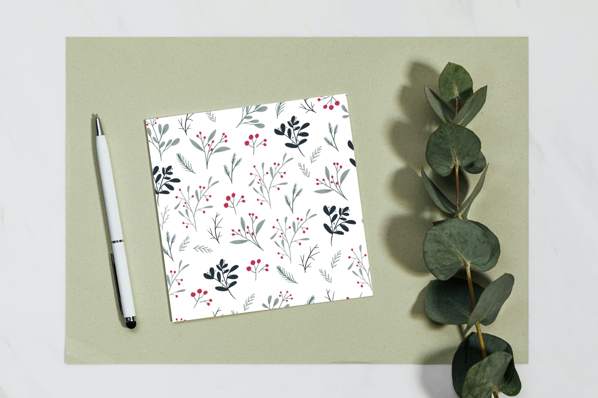 Carte de souhaits - Fleurs d'hiver