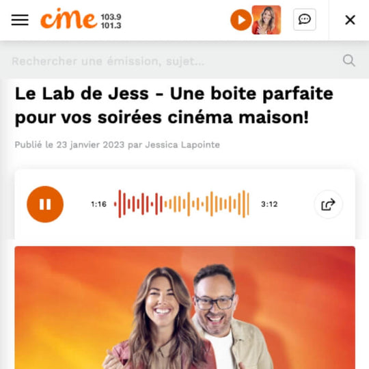 CIME FM | Le Lab de Jess - Une boite parfaite pour vos soirées cinéma maison!
