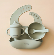 Ensemble de vaisselle pour bébé – Minika | Sauge ou Amande