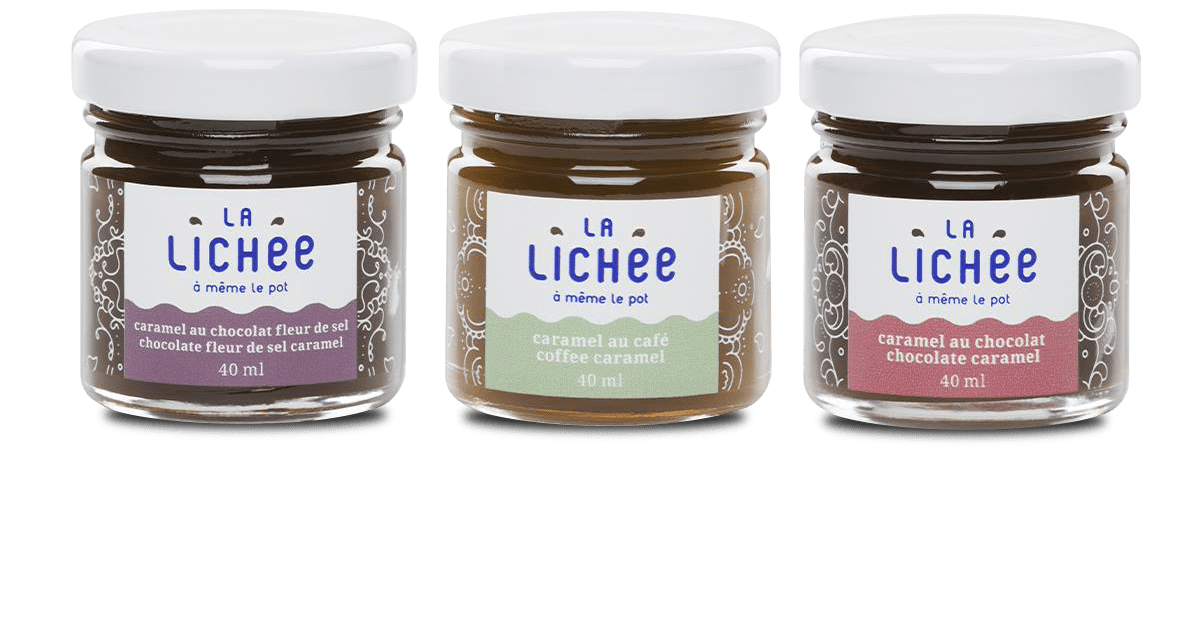 Trio de caramel de La Lichée choco-café chocolat fleur de sel, au café, au chocolat